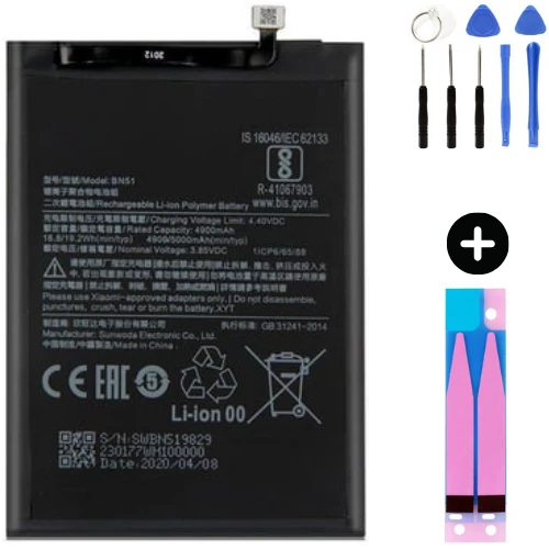Xiaomi Redmi 8A BN51 Uyumlu Güçlendirilmiş İthal Pil + Montaj Seti ürün görseli 1