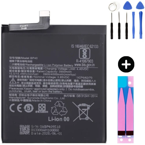 Xiaomi Redmi K20 Pro BP40 Uyumlu Güçlendirilmiş İthal Pil + Montaj Seti ürün görseli 1