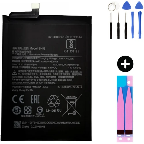 Xiaomi Redmi Note 10 Pro BN53 Uyumlu A Kalite Batarya Pil + Montaj Seti ürün görseli 1