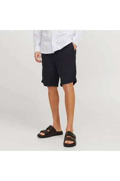 JACK JONES Erkek Siyah Kampanya Hibrit Kısa Şort 12274968 ürün görseli 1