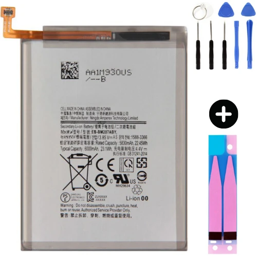 Samsung Galaxy M21 M215f Uyumlu Güçlendirilmiş İthal Pil + Montaj Seti ürün görseli 1
