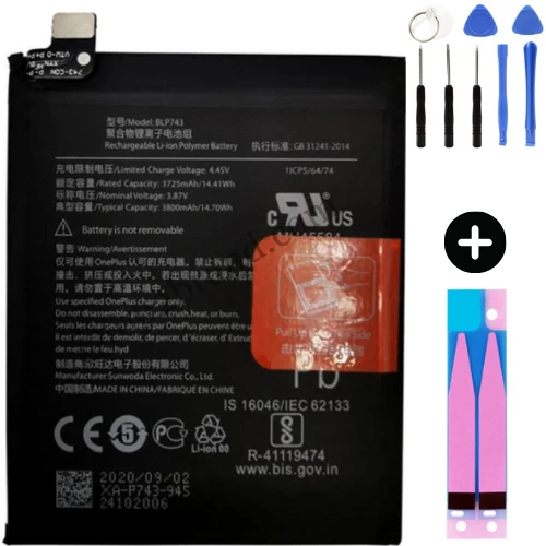Oneplus 7T BLP743 Uyumlu Güçlendirilmiş İthal Pil + Montaj Seti ürün görseli 1