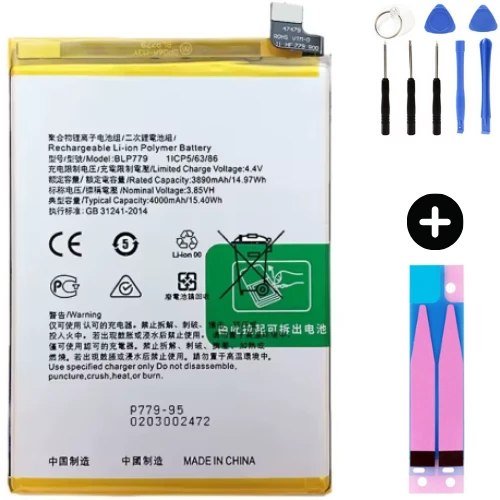 Oppo A93 4G BLP779 Uyumlu A Kalite Batarya Pil + Montaj Seti ürün görseli 1