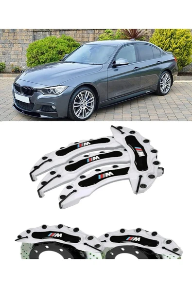 BMW F30 ///M BEYAZ 17-18-19 JANTA UYUMLU 4.LÜ KALİPER KAPAGI ürün görseli 1