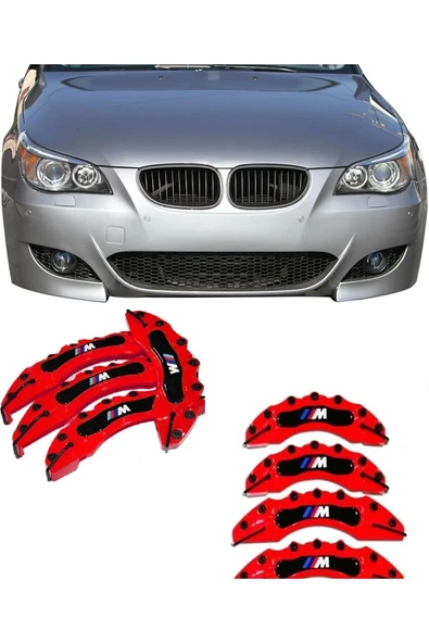 BMW E60 ///M KIRMIZI 17-18-19 JANTA UYUMLU 4.LÜ KALİPER KAPAGI ürün görseli 1