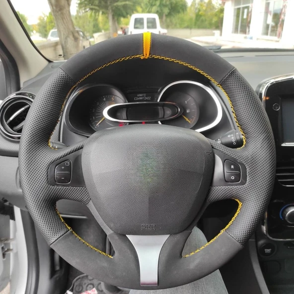 Clio 4 FAZ 1 2014-2017 Araca Özel Direksiyon Kılıfı (Makyajlı Kasalara Uyumlu Değildir) ürün görseli 1