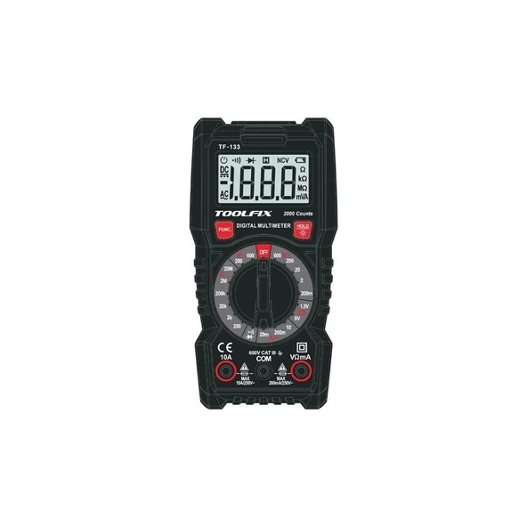 Toolfıx TF-133 Işıklı Dijital Multimetre ürün görseli 1