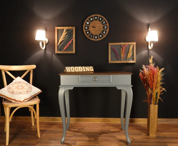 Wooding Mobilya 80 Cm Çekmeceli Masif Gri Ceviz Dresuar ürün görseli 1