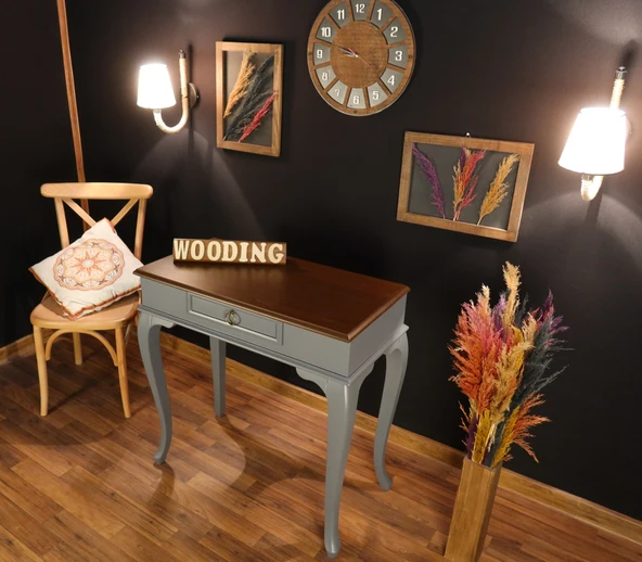 Wooding 90 Cm Çekmeceli Masif Gri Ceviz Dresuar ürün görseli 1