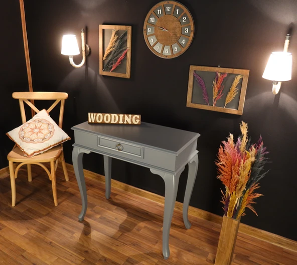 Wooding 90 Cm Çekmeceli Masif Gri Dresuar ürün görseli 1