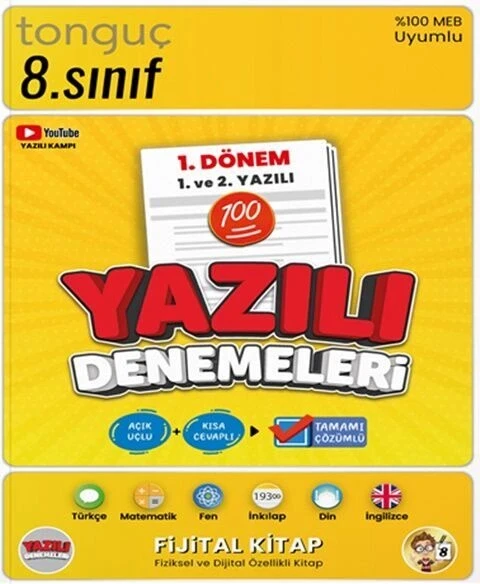 Tonguç 8.Sınıf Yazılı Denemeleri 1.Dönem 1 Ve 2.Yazılı ürün görseli 1