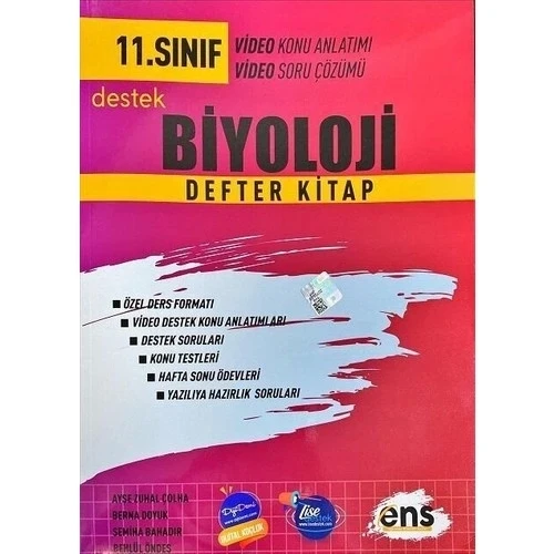 Ens 11.Sınıf Biyoloji Defter Kitap ürün görseli 1