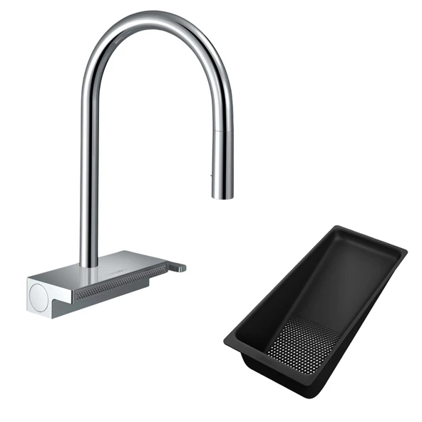 Hansgrohe Aquno Select M81 Spiralli Eviye Bataryası sBox Krom ürün görseli 1