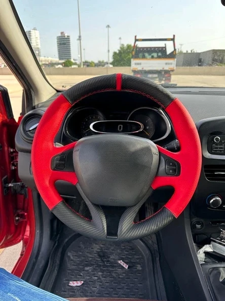 Clio 4 Faz 1 2014-2017 Araca Özel Direksiyon Kılıfı (ARACINIZIN DİREKSİYONUYLA TEYİT EDİNİZ) ürün görseli 1