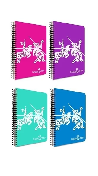 Faber Castell Defter Knights Canlı Pp Kapak Spiralli 140 Yaprak Kareli 5075000470000 ürün görseli 1