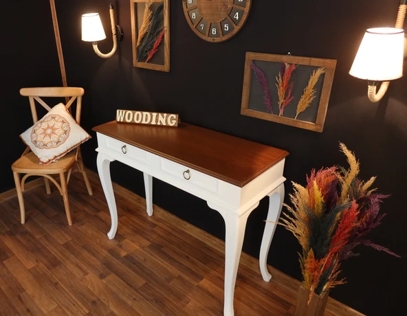 Wooding 110 Cm Çekmeceli Masif Beyaz Ceviz Dresuar ürün görseli 1