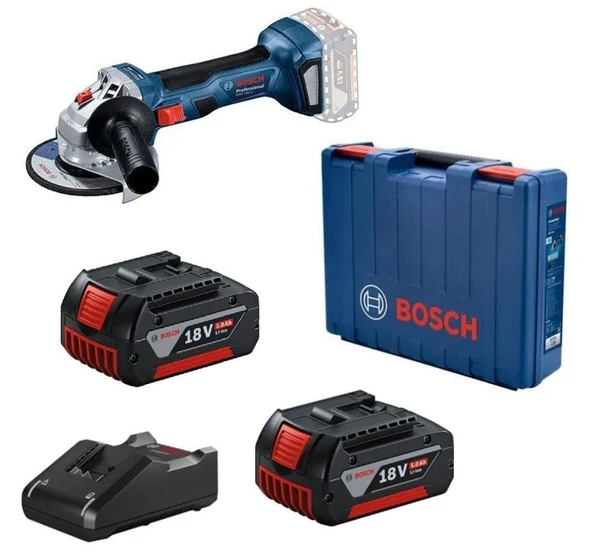 Bosch GWS 180-LI Professional 5.0 Ah Çift Akülü Taşlama Makinesi ürün görseli 1