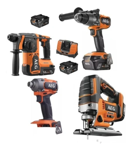 AEG AKÜLÜ DÖRTLÜ MONTAJ SETİ 18 V 5.0 Ah (BBH 18BL2 - BSS 18C3B3 - BSB 18C3BL - BST18BLX2- L1850SHD*4) ürün görseli 1