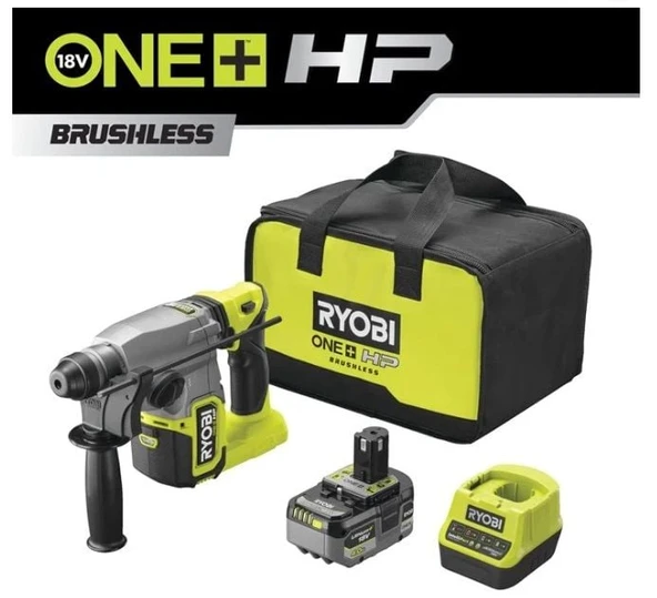 Ryobi Rsds18x-1c40s Sds-plus Pnömatik Kırıcı Delici Kömürsüz 18v 1x4.0 Ah ürün görseli 1