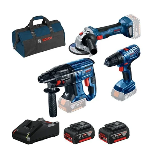 Bosch New Gbh 180-LI + Gsr 180-LI + Gws 180-LI + 2X4.0AH + Gal 18V-40 + Raf Bag Yeni ürün görseli 1