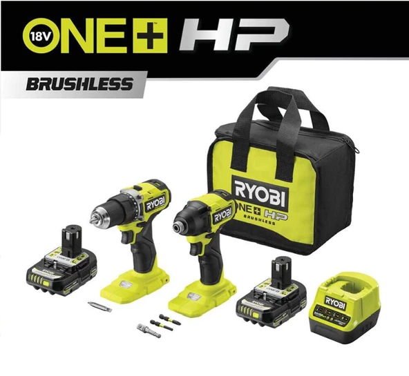 Ryobi RCK182A-2C20S 18V Combo Kit - Matkap Ve Vidalama T5133005288 ürün görseli 1