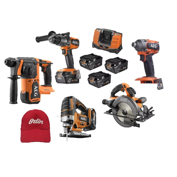 AEG beşli montaj seti (BBH 18BL2 - BSS 18C3B3 - BSB 18C3BL -BST18BLX2 3500 - bks18bl2 - L1850SHD * 5 ) ürün görseli 1