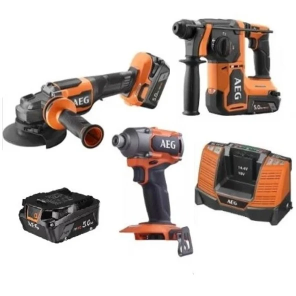 AEG ÜÇLÜ AKÜLÜ MONTAJ SETİ (BBH 18BL2 - BSS 18C3B3 - BEWS18 125BLPX2 - L1850SHD X3 ) ürün görseli 1