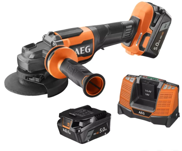 AEG BEWS 18-125BLPX2-502C 5.0Ah Çift Akülü Kömürsüz Taşlama T4935480858 ürün görseli 1