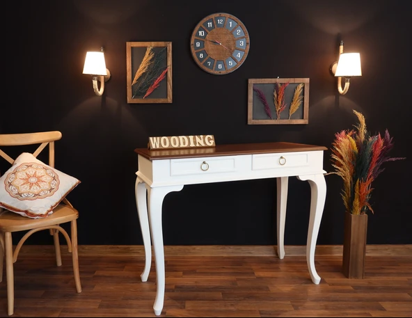 Wooding Mobilya 120 Cm Çekmeceli Masif Beyaz Ceviz Dresuar ürün görseli 1