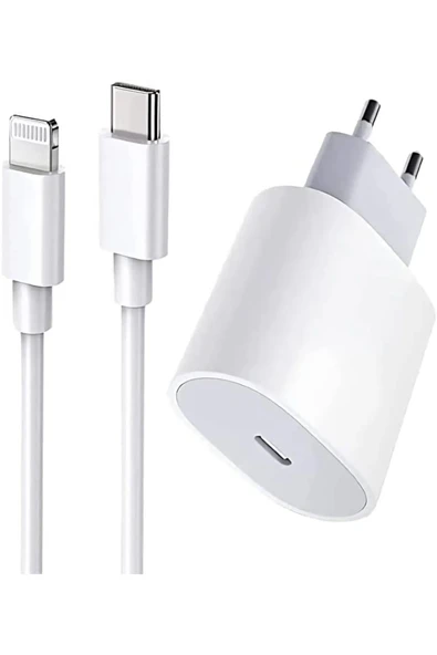 GLOBTEL Iphone Tüm Uyumlu Hızlı Şarj Aleti Adaptör+ Kablo 6 7 8 X 11 12 13 14 Pro Max-20Watt lighting ürün görseli 1