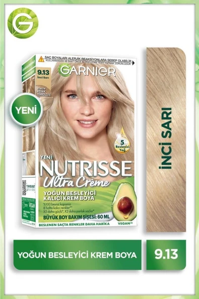 Garnier Nutrisse 9.13 İnci Sarı Besleyici Kalıcı Krem Saç Boyası ürün görseli 1