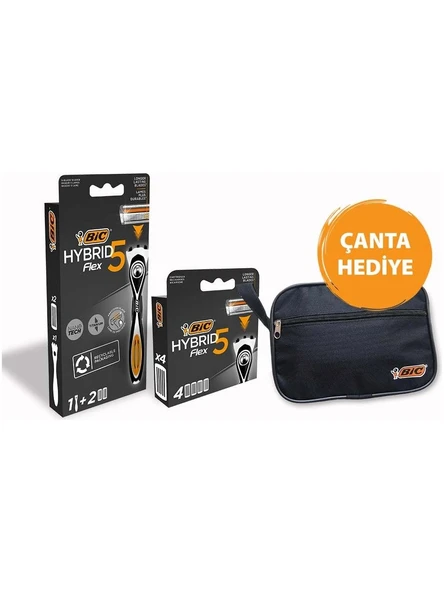 Bic Flex 5 Tıraş Makinesi + 6 Adet Yedek Tıraş Bıçağı + Çanta ürün görseli 1