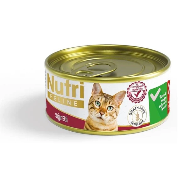 Nutri Feline Tahılsız Sığır Etli Kedi Konservesi 85 Gr ürün görseli 1