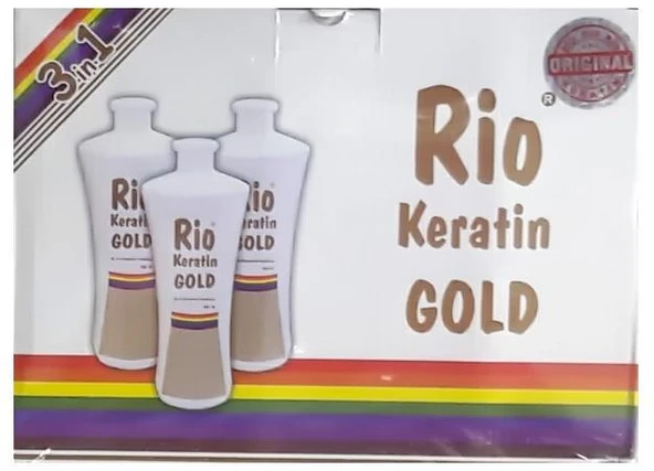 Bio Rio Keratin Gold 700 ml + 700 ml Saç Kremi + 700 ml Şampuan Brezilya Fönü 5 Ay Kalıcı ürün görseli 1