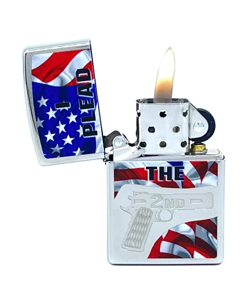 Zippo 2nd Amendment Plead With Flag Dizayn Çakmak - Resim 3
