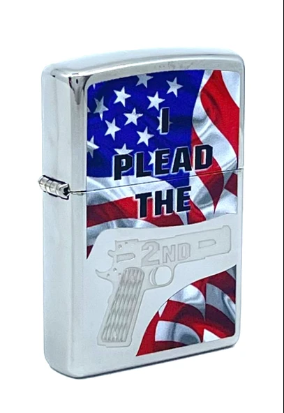 Zippo 2nd Amendment Plead With Flag Dizayn Çakmak ürün görseli 1