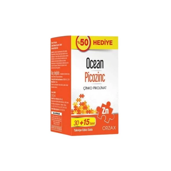Ocean Picozinc Zinc Picolinate 30+15 Tablet ürün görseli 1