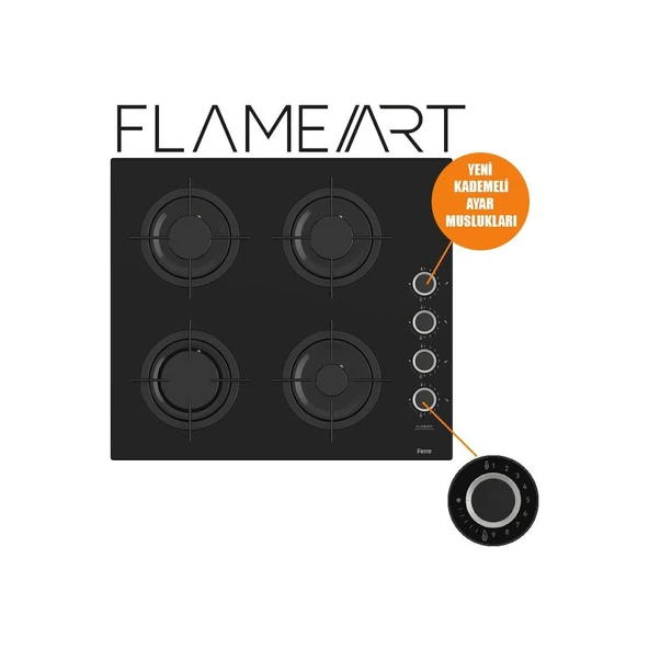 Ferre Flameart CS205 Cam Siyah Ankastre Ocak - Resim 2