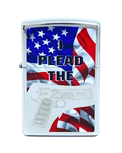 Zippo 2nd Amendment Plead With Flag Dizayn Çakmak - Resim 2