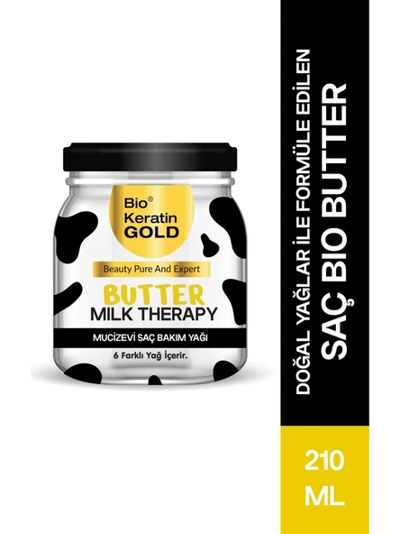 Bio Keratin Gold 210 Ml Butter Milk Threpay Saç Bakım Yağı 6 Farklı Mucizevi Yağ ürün görseli 1