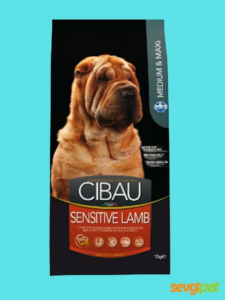Cibau Adult Sensitive Lamb Medium & Maxi Kuzulu Yetişkin Köpek Mama 12 kg ürün görseli 1