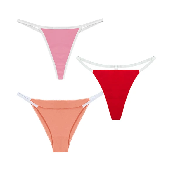 Yohannes Club Kadın, 3'lü String Set, Renk Seçenekli, Çoklu Paket ürün görseli 1