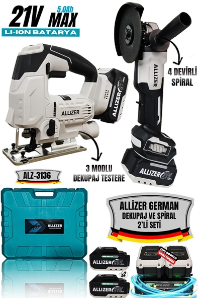 ALLİZER 2'Lİ SET GRİ (SPİRAL - DEKUPAJ) ürün görseli 1