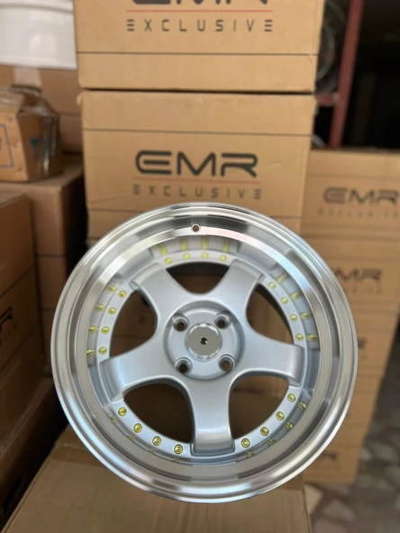 4*100*16*9.0 ET15 CH67.1 EMR-L002-16 SILVER LIP POLISH+GOLD RIVET ürün görseli 1