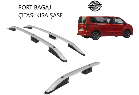 TOURNEO CUSTOM DELUXE KISA ŞASE 2025 2026 2027 PORTBAGAJ TAVAN ÇITASI GRİ ürün görseli 1