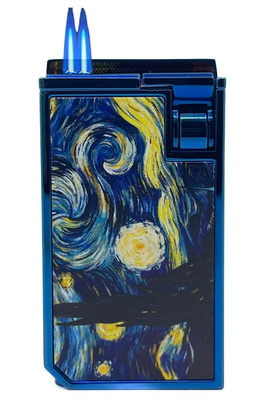 Firebird Starry Night Çift Torch Puro Çakmağı - Mavi - Resim 3