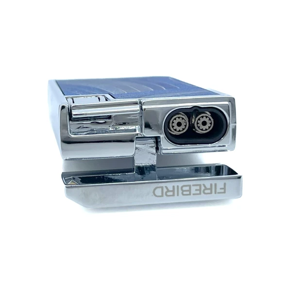 Firebird Parlak Krom Çift Torch Puro Çakmağı - Mavi - Resim 6