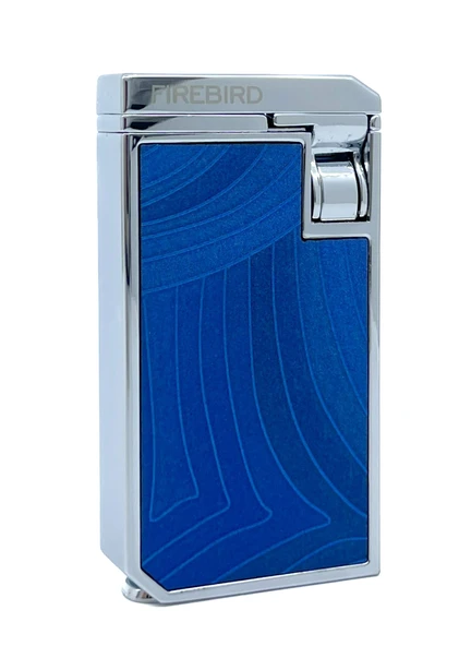 Firebird Parlak Krom Çift Torch Puro Çakmağı - Mavi - Resim 2