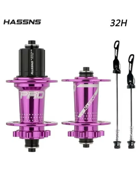 BİKE SKY  HASSN'S PRO 7 32H Mor Ön-Arka Jant Göbek Takımı, Göbek Seti ürün görseli 1
