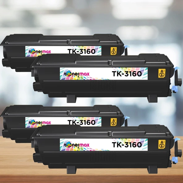 Kyocera TK-3160 Muadil Toner 4'lü Paket / P3045dn / P3050dn / P3055dn / P3060dn ürün görseli 1